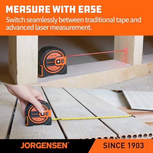 JORGENSEN 2-in-1 Laser Tape Measure, 135Ft Measuring Laser &16Ft - Image 4