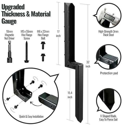 Fence Post Repair Kit Heavy Duty Steel Repair Brackets | Home Repair - Image 4