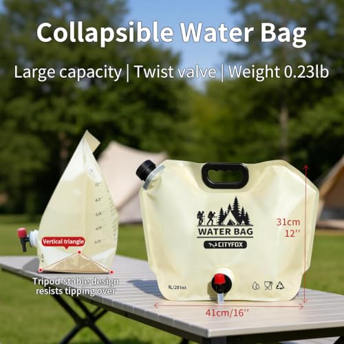 Collapsible Water jug | 2-Pack Emergency Drinking Pouch | - Image 3