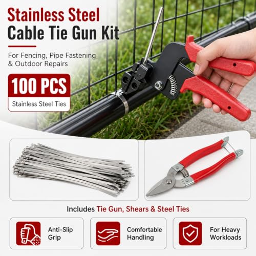 Stainless Steel Cable Tie Gun Kit, 105PCS Fastening | Phone & Computer - Image 8