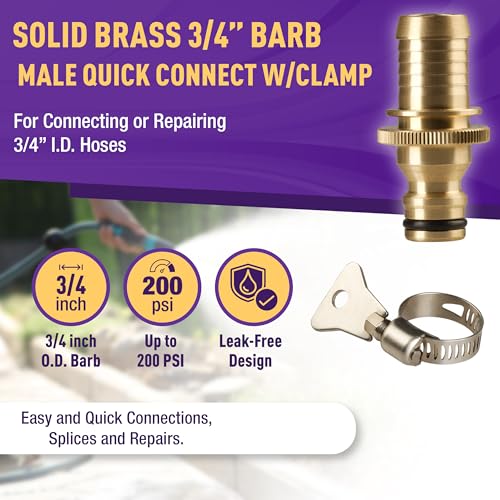 Quick Connect Garden Hose Repair Kit Barbs with Integrated - Image 3