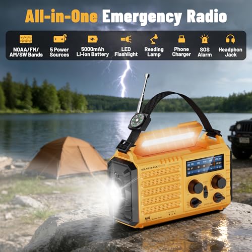 NOAA Weather Radio FM AM Shortwave, Emergency Radio 5000mAh Solar - Image 3