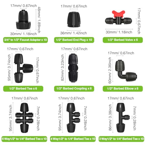 MIXC 1/2 Inch Drip Irrigation Fittings Barbed Coupling 6 Pack - Image 4
