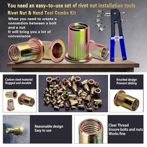 Pressure Rivet Nut Tool Kit, 430Pcs Metric Rivet Nut Combination - Image 4
