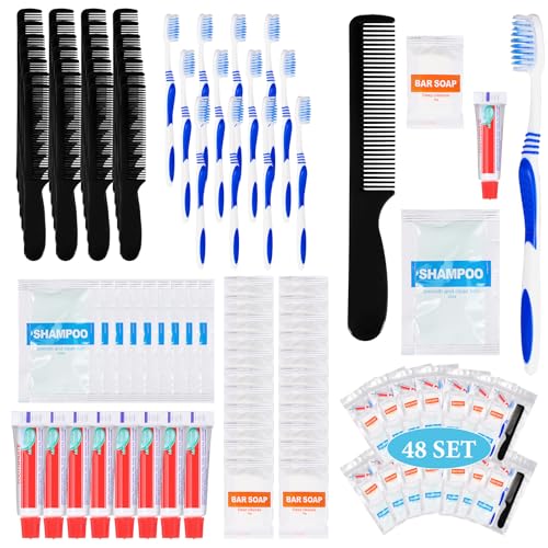 48 Sets Toiletry Kits Bulk, Travel Size Personal Hygiene Supplies - Image 2