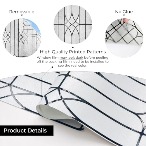 Window Privacy Film, Glass Decorative Static Cling, 17.5" x 78.7" - Image 4