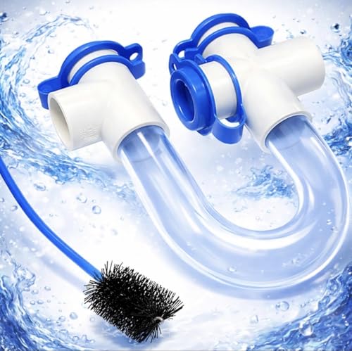 3/4 Clear PVC Condensate Trap P Trap With Cleaning Brush, PVC - Image 8