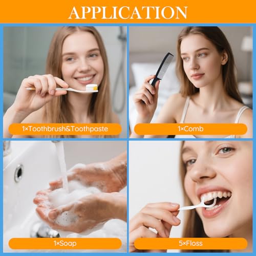100 Set Personal Hygiene Kit Bulk,7-in-1 Disposable Travel - Image 4