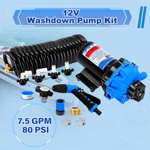 7.5 GPM 80 PSI Washdown Deck Wash Pump Kit, 12V Marine - Image 3
