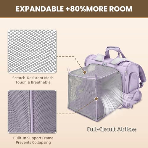 Lollimeow Cat Backpack Carrier, Large Expandable Pet | Pet Essentials - Image 4