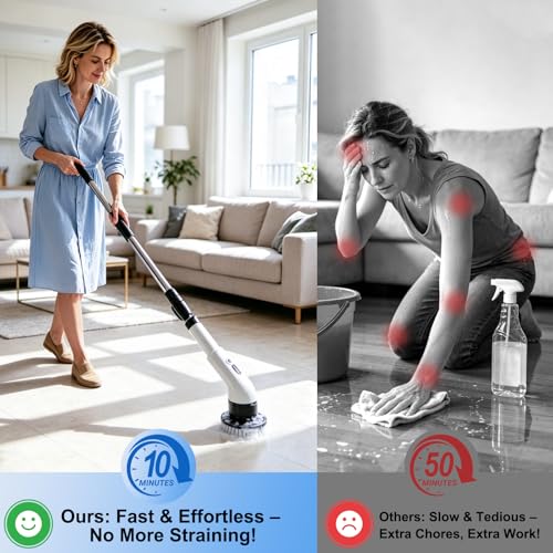 Electric Spin Scrubber, Cordless Shower Scrubber with 9 - Image 3