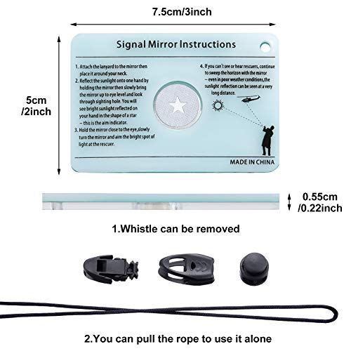 Jetec 2 Pcs Survival Signal Mirror 2 x 3 in, Rescue Reflective - Image 4