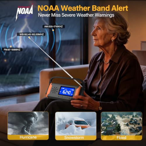 NOAA Weather Alert Radio Digital Display, Emergency Radio - Image 6