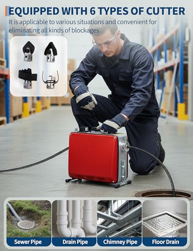 Garvee Portable Drain Cleaner Machine Electric Drain Drill - Image 6