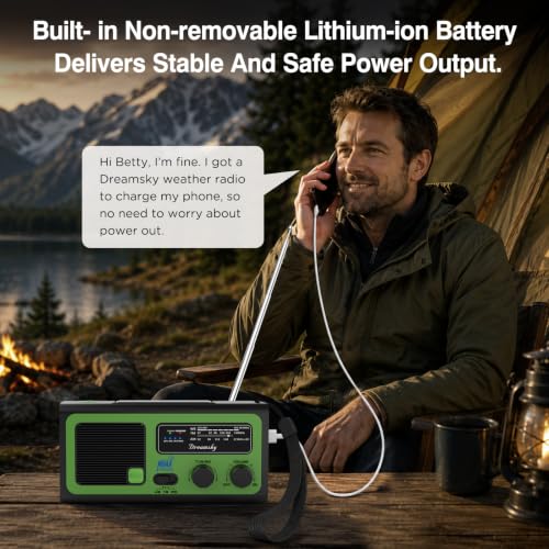 Dreamsky NOAA Emergency Radio Weather Alert with Hand Crank Solar - Image 7