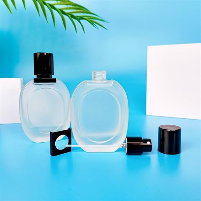 Glass Perfume Bottle Empty Refillable 8Pack Clear Travel Perfume Spray Atomizer Bottle 30ml Perfume Fine Mist Spray Perfume Bottle Atomizer Container with Sprayer Applicator (Frosted Clear 30ml 8PCS)