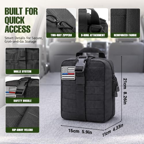 246 Piece First Aid Kit with Tourniquet and MOLLE Pouch - Image 7