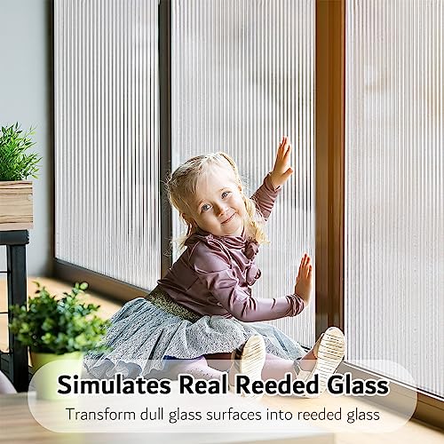 1/2-Inch Reeded Glass Window Film, Frosted Reeds Window Film - Image 3