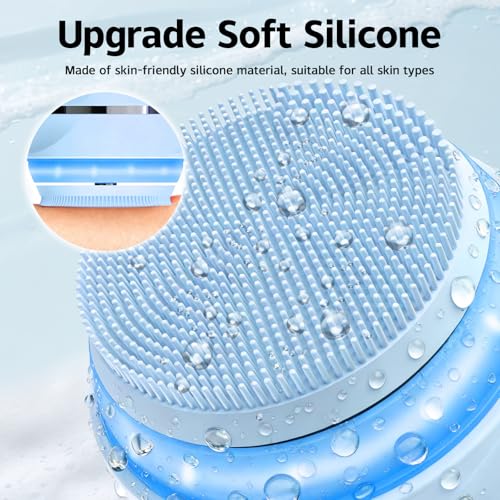 Face Scrubber, Waterproof Silicone Facial Cleansing Brush 6 Modes - Image 8