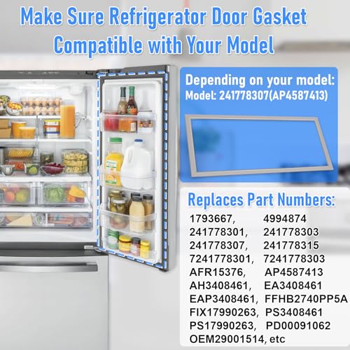 2 Pack 241778315 241778307 Refrigerator Door Gasket, Unit - Image 4