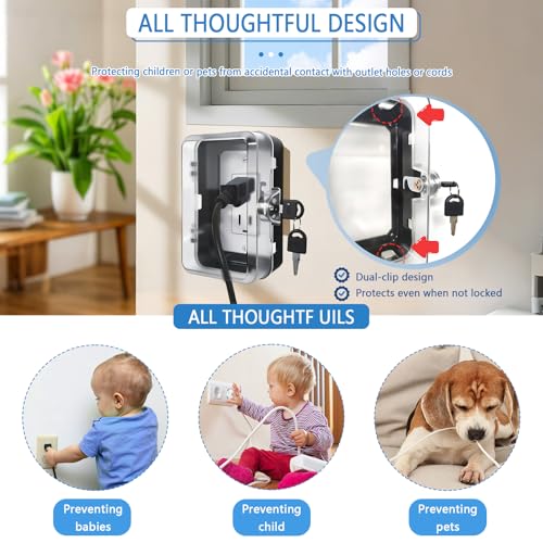 Child Proof Outlet Lock Box with 2 Durable Keys - Heavy | Hand Tools - Image 6