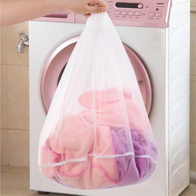 Laundry Zipper Mesh Bags Set for Washing Machine Delicate Lingerie and Underwear Protection Net Foldable Large 17.7 Inch Thickened Fine Mesh Clothes Washer Bag