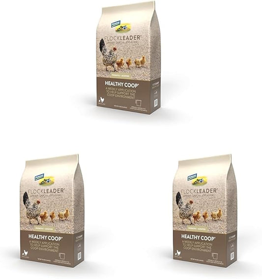 Healthy Coop,Litter Additive for Chicken Coop with Probiotic & Acidifier,Reduces Odor,Wetness & Bacteria,12lbs,(Pack of 3)