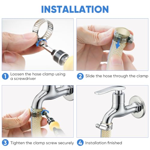 TICONN 40PCS Hose Clamps Set 304 Stainless Steel, 1/4''–1-1/8'' - Image 6