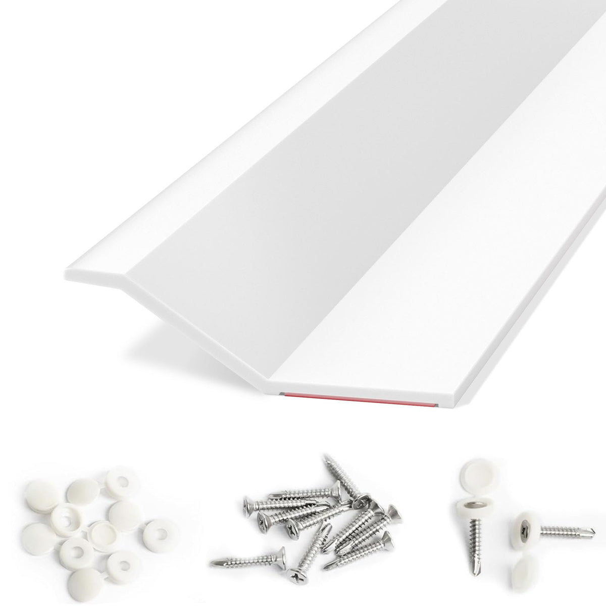 Garage Door Seal Top and Sides with Nails, 40 FT, White - Image 1