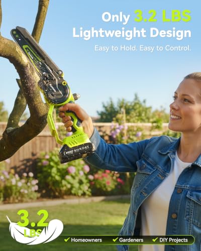 Mini Chainsaw Cordless, 8 Inch & 6 Inch Electric Chainsaw - Image 6