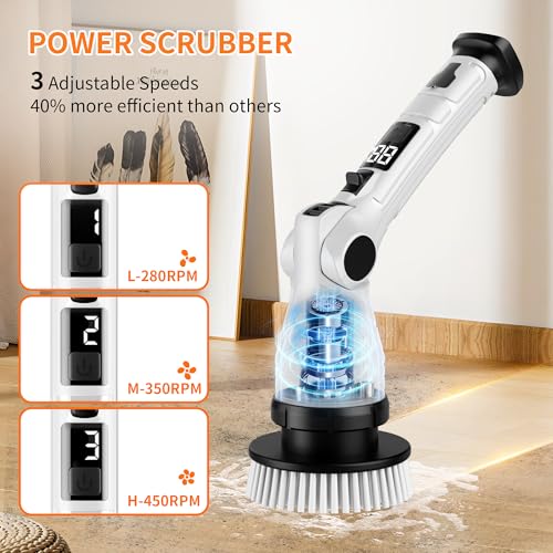 Electric Spin Scrubber, Power Cordless Cleaning Brush - Image 3