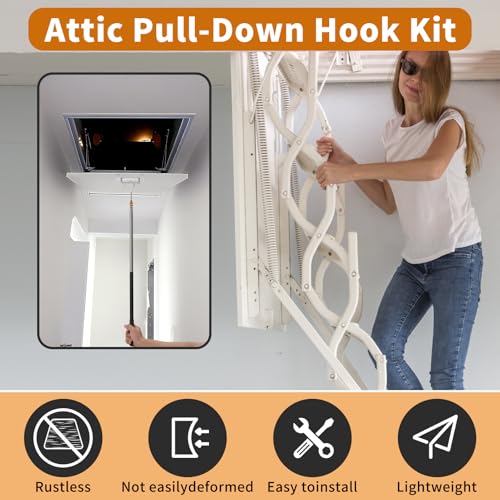 Adjustable Attic Pull-Down Hook Kit with Telescopic Rod - Image 4