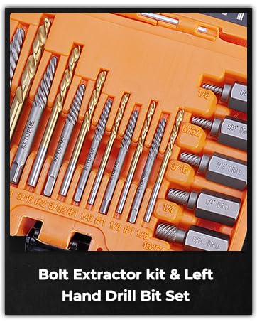 19 Piece Easy Out Screw Extractor Set and Left Hand Drill - Image 7