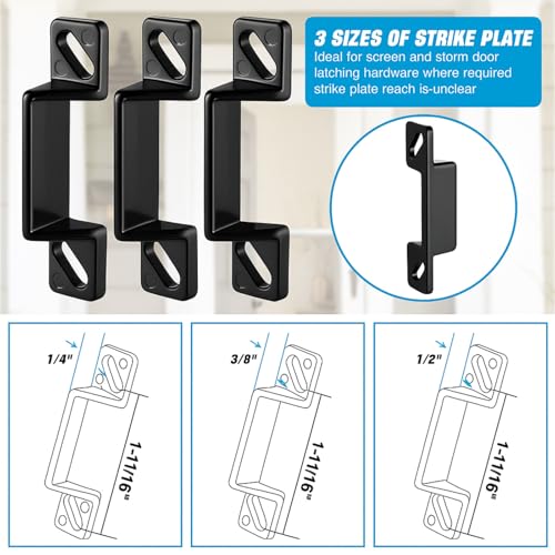 Screen Door Latch Replacement Kit for Storm Door(3,Black) - Image 3