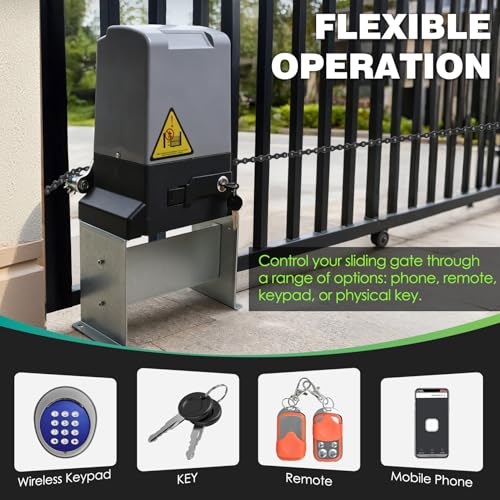 4400lbs Automatic Sliding Gate Opener with APP Control & 4 - Image 3