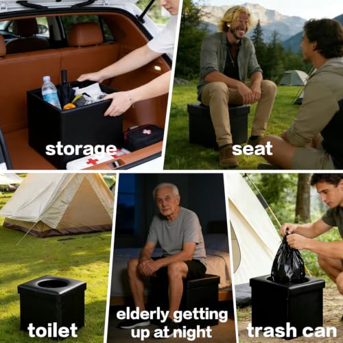 4-in-1 Outdoor Foldable Portable Toilet with Lid - Instant - Image 4