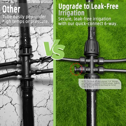 12 Pack 1/2'' to 1/4'' Drip Irrigation Fittings Kit, Push-to-Fit - Image 4