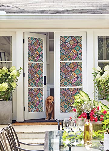 Stained Glass Window Film Static Cling Non Adhesive, 17.3"x 118" - Image 3