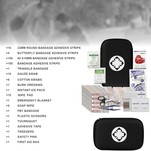 First Aid Kit 277PCS Car Home Camping Essentials Black - Image 3