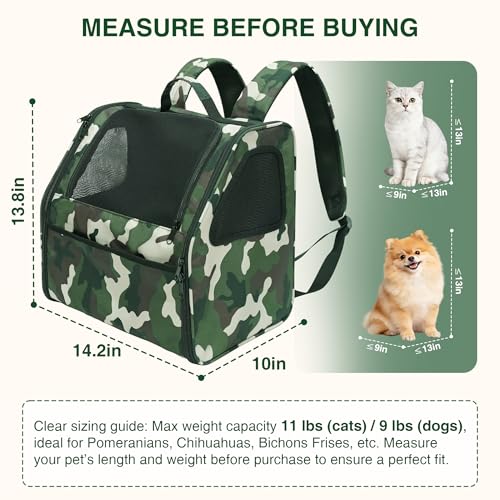 Cat Carrier Backpack Camouflage Pet Backpack for Cats Up to 11lbs - Image 3