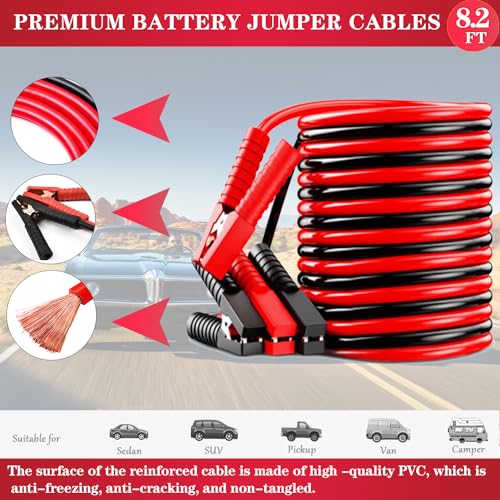 Emergency Car Kit with Jumper Cables Headlamp Car Safety - Image 3