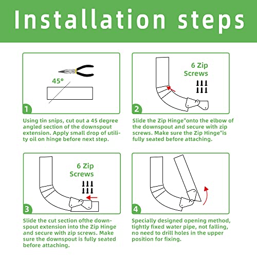 2 Pcs Gutter Extension Hinges, Downspout Extension Flip-Up Hinges - Image 6
