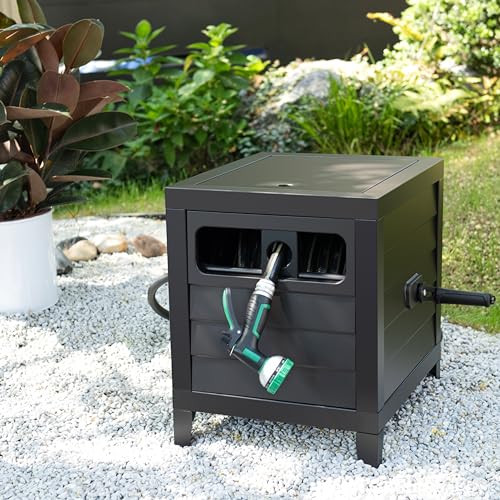 Metal Garden Hose Reel Deck box, Durable Steel Garden Hose - Image 3