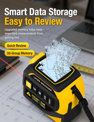 4-in-1 Laser Tape Measure, 328FT Laser Distance Meter with 16FT - Image 5