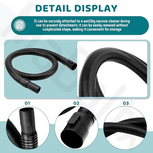 31713 7 Feet Wet/Dry Vacuum Hose Kit with 1-1/4" Adapter - Image 6