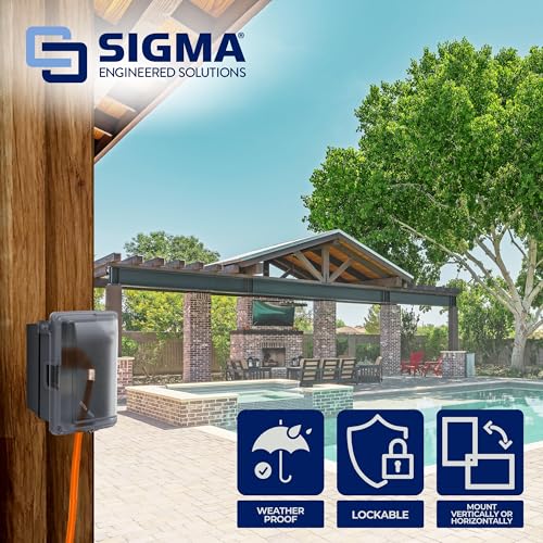 Sigma 16801 Weatherproof 1-Gang WIU GFCI Receptacle Kit, Clear - Image 7