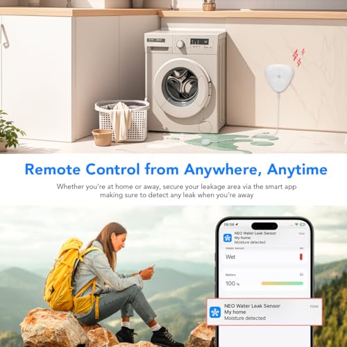 NEO Zigbee 3.0 Water Leak Detector, Smart Water Sensor Alarm - Image 8