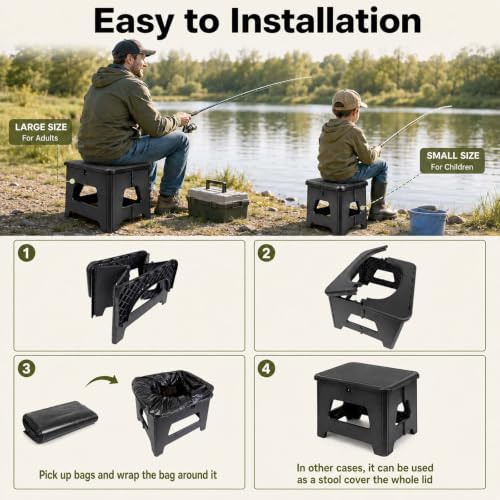Folding Portable Toilet for Camping, Travel Potty for Teenages - Image 5