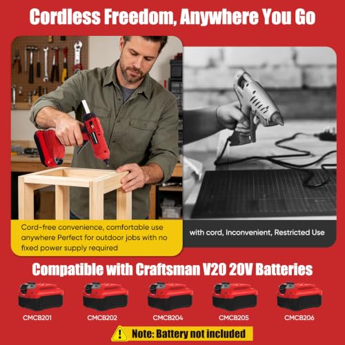 100w Cordless Hot Glue Gun Compatible with Craftsman V20 - Image 5