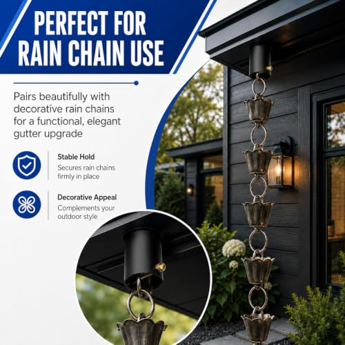 2 Pack Rain Chain Gutter Adapter for Gutters Drainage Mount - Image 5